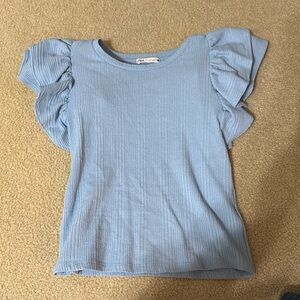 Blue Zara ribbed top